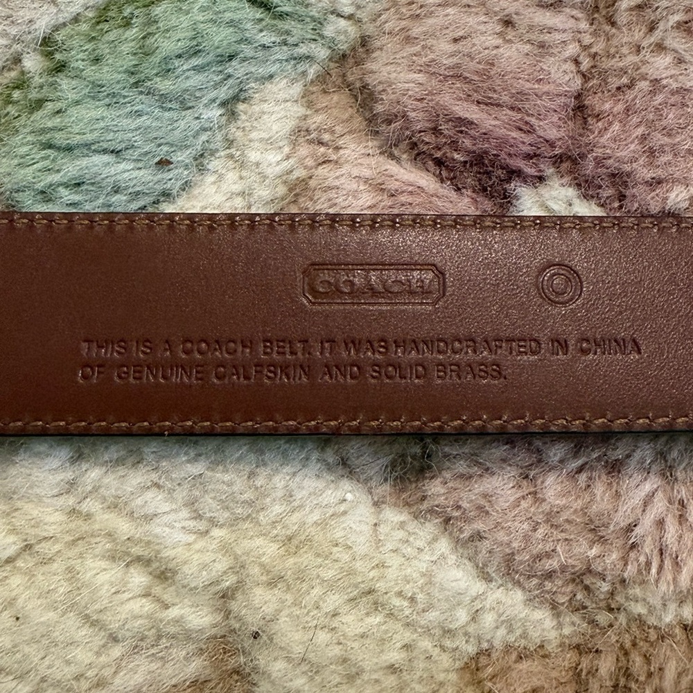 Coach Women's Leather Harness Belt Sz 32 W/ 37.5" x‎ 1.25" Leather Plus Buckle - Picture 3 of 6